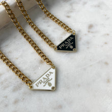 Load image into Gallery viewer, WHITE PRADA TAG NECKLACE
