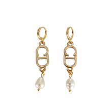 Load image into Gallery viewer, Dior pearl drop earrings repurposed reworked authentic vintage designer jewellery
