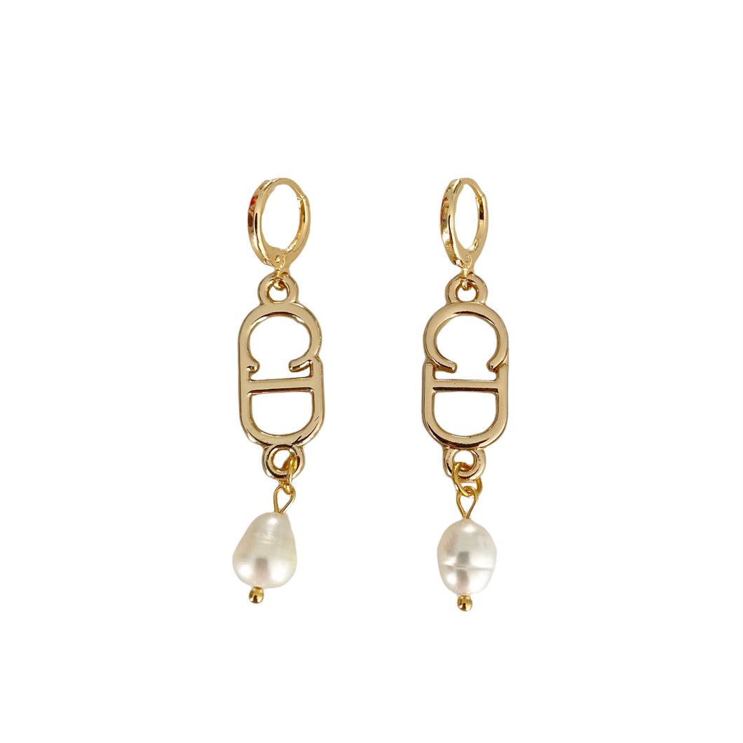 Dior pearl drop earrings repurposed reworked authentic vintage designer jewellery