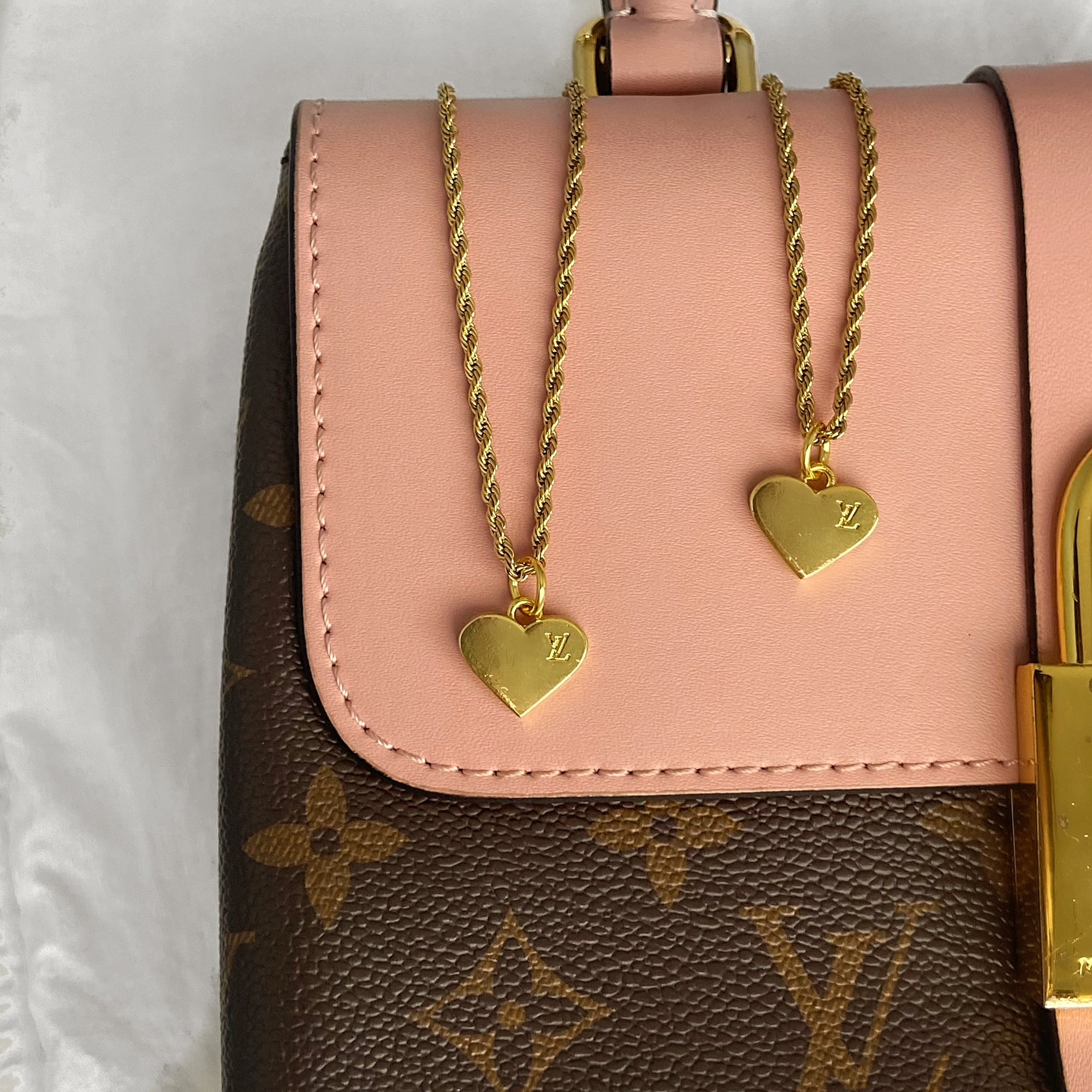 Louis Vuitton Authentic Louis Vuitton Red Heart & Wrote Gold LV Necklace &  Pendant Gold plated with Gold chain 22inch, Grailed